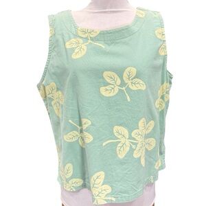 Womens Blouse Top Sz XL HAWAIIAN FORCE Palupalu o Kanaloa Plant Hilo